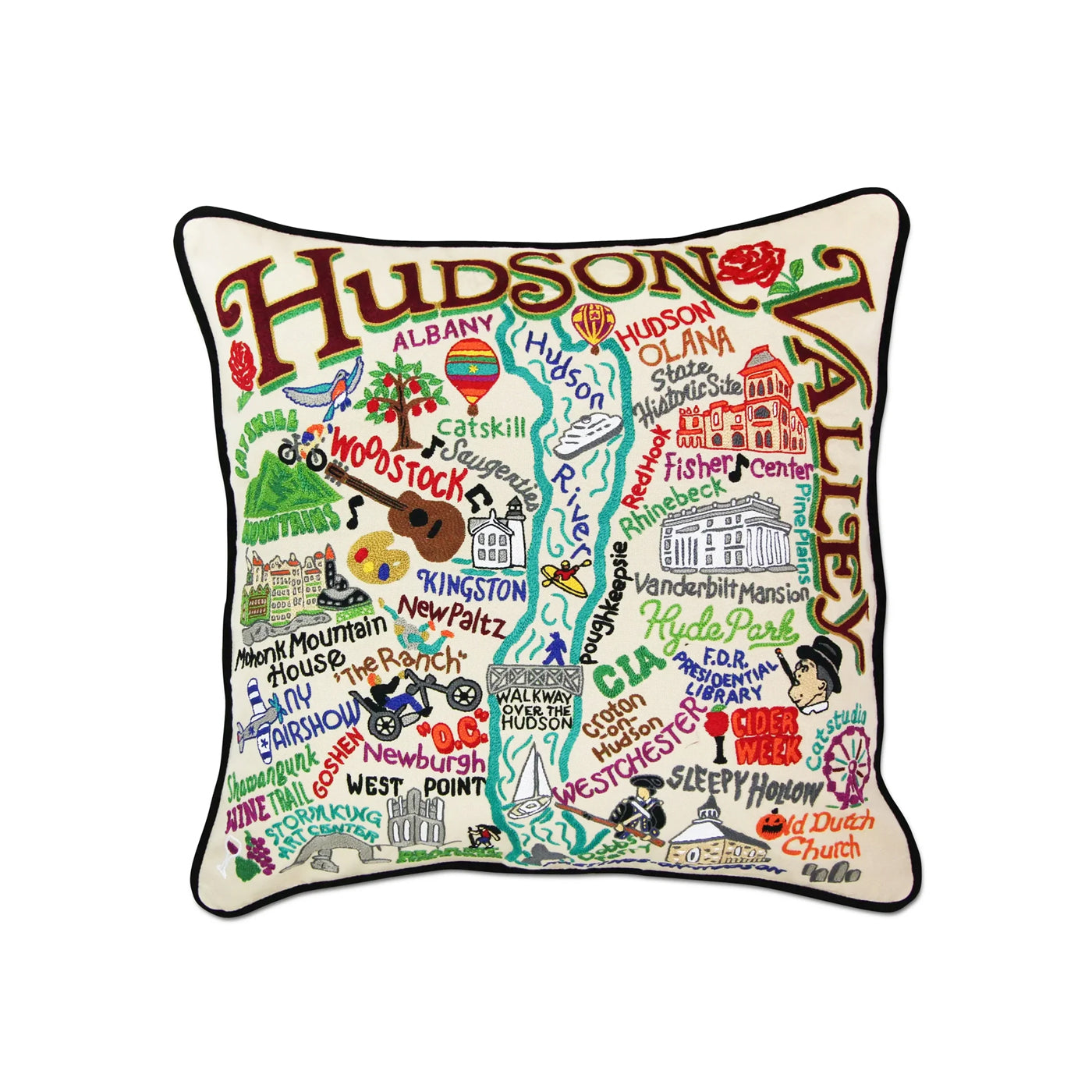 Hudson Embroidered Pillow, from Catstudio