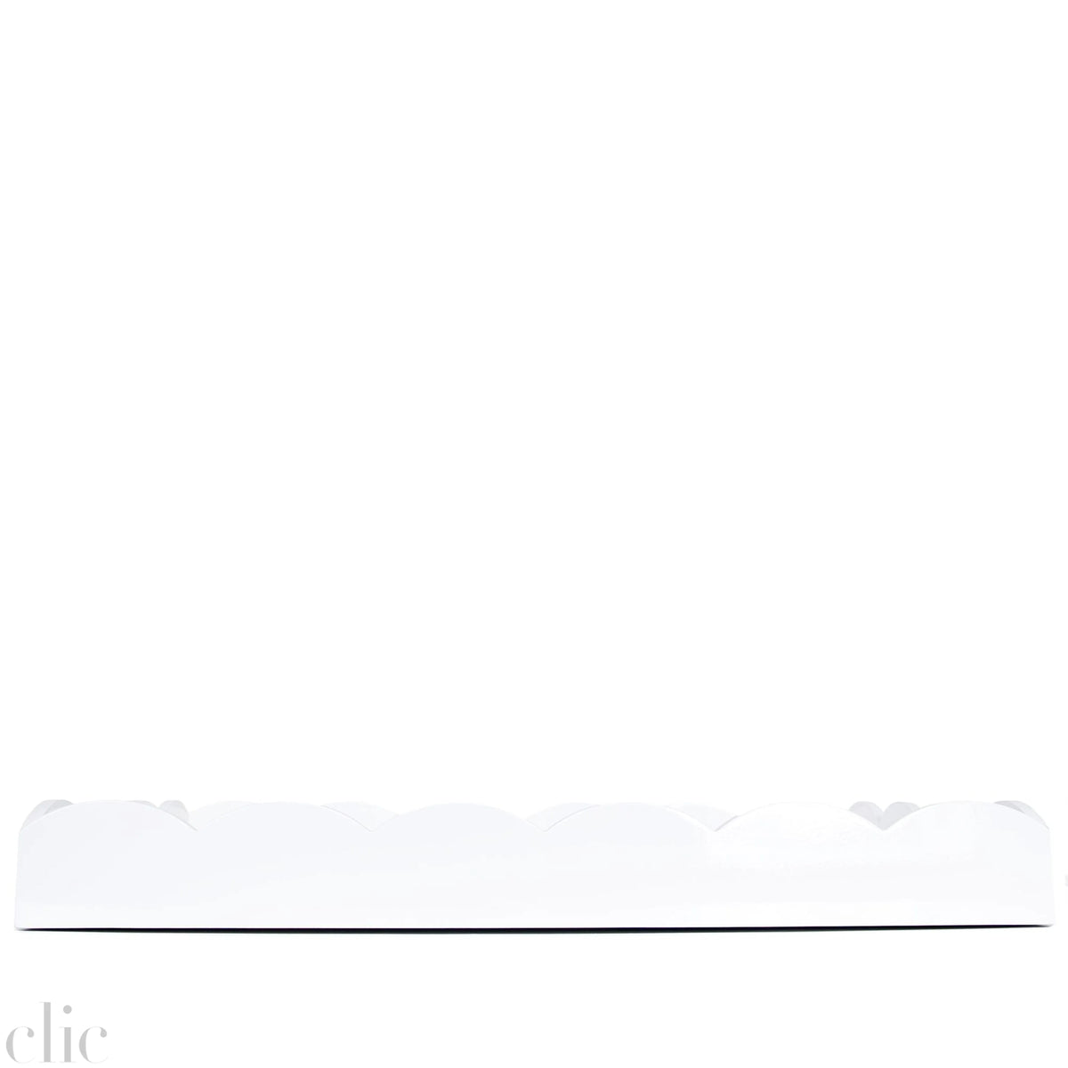 Rectangular Scallop Tray in White
