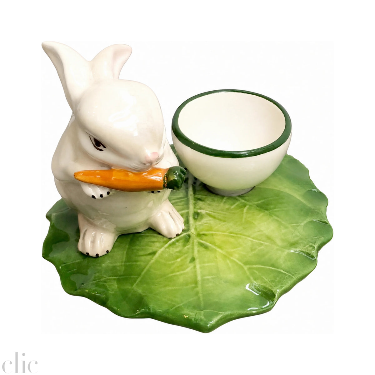 Majolica White Rabbit Egg Cup, from Au Bain Marie