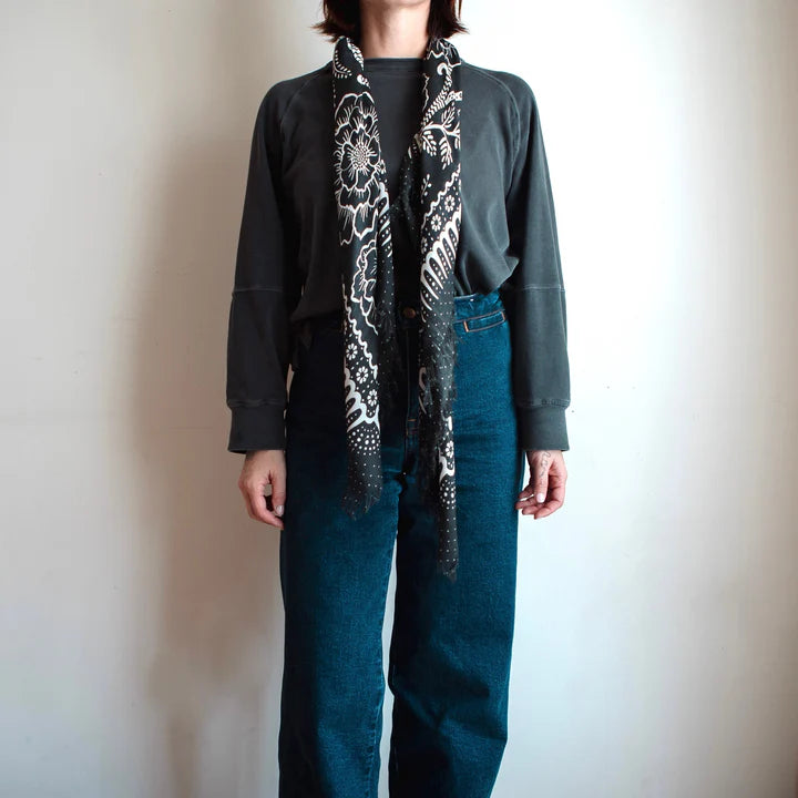 Oversize Fringe Bandana in Ramble in Black, from Last Chance Textiles