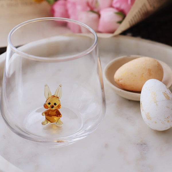 Amber Bunny Drinking Glass