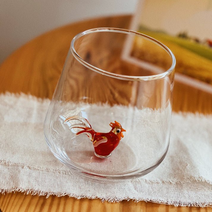 Rooster Drinking Glass, from Minizoo