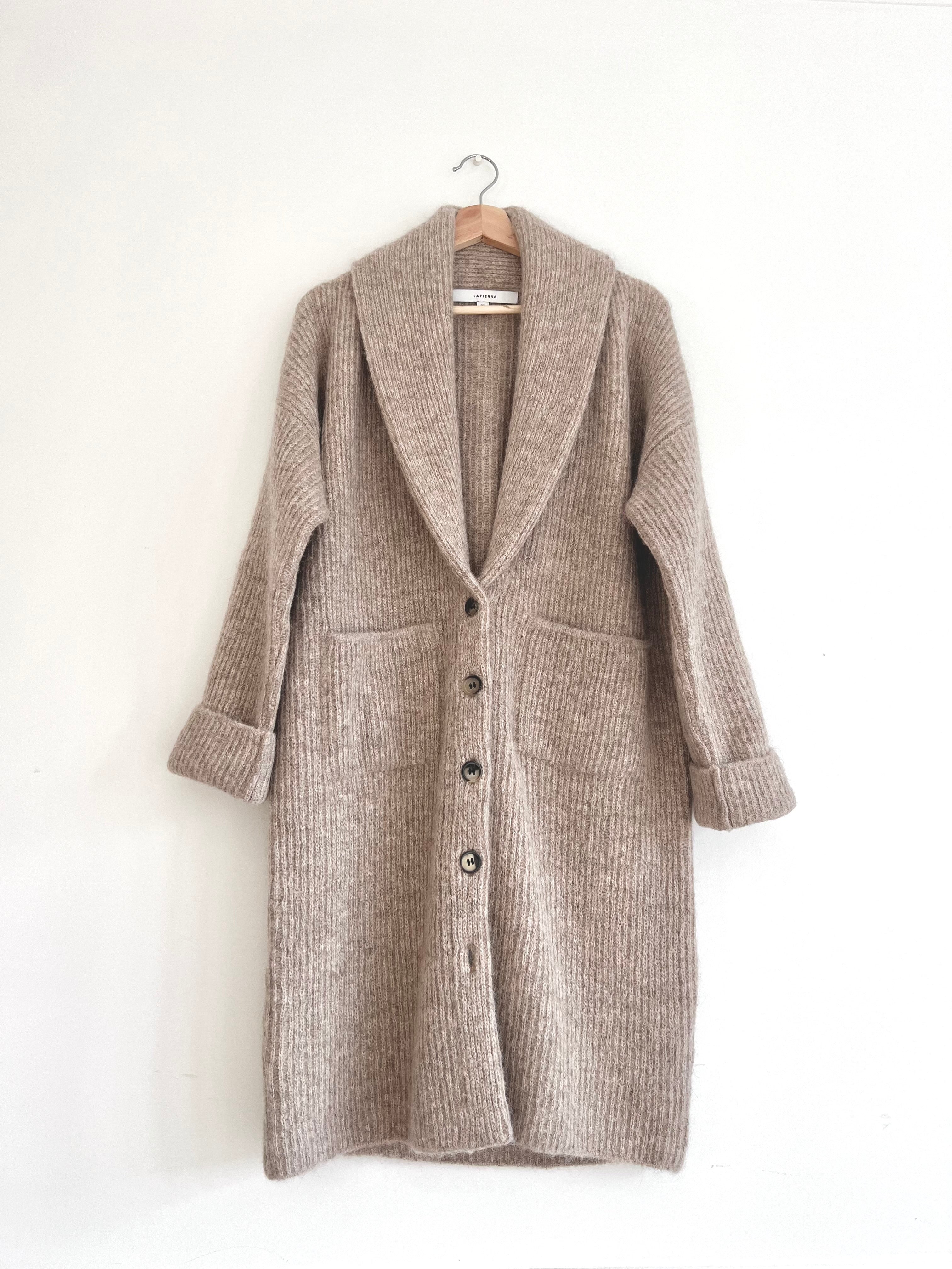 La Tierra Cardigan Coat in Oatmeal, from La Tierra