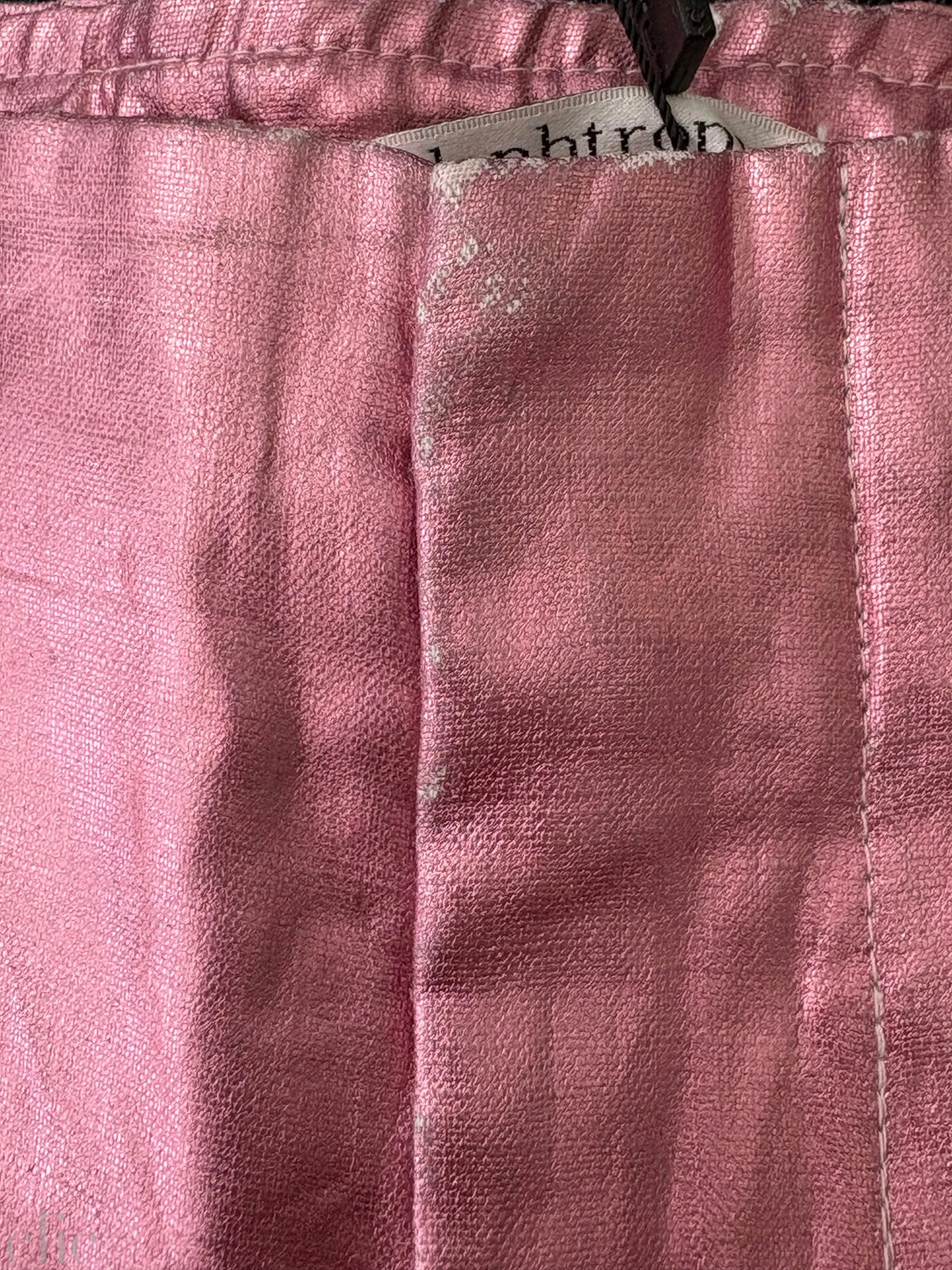 Culotte Linen Pant in Metallic Pink, from Lanhtropy - Size XL