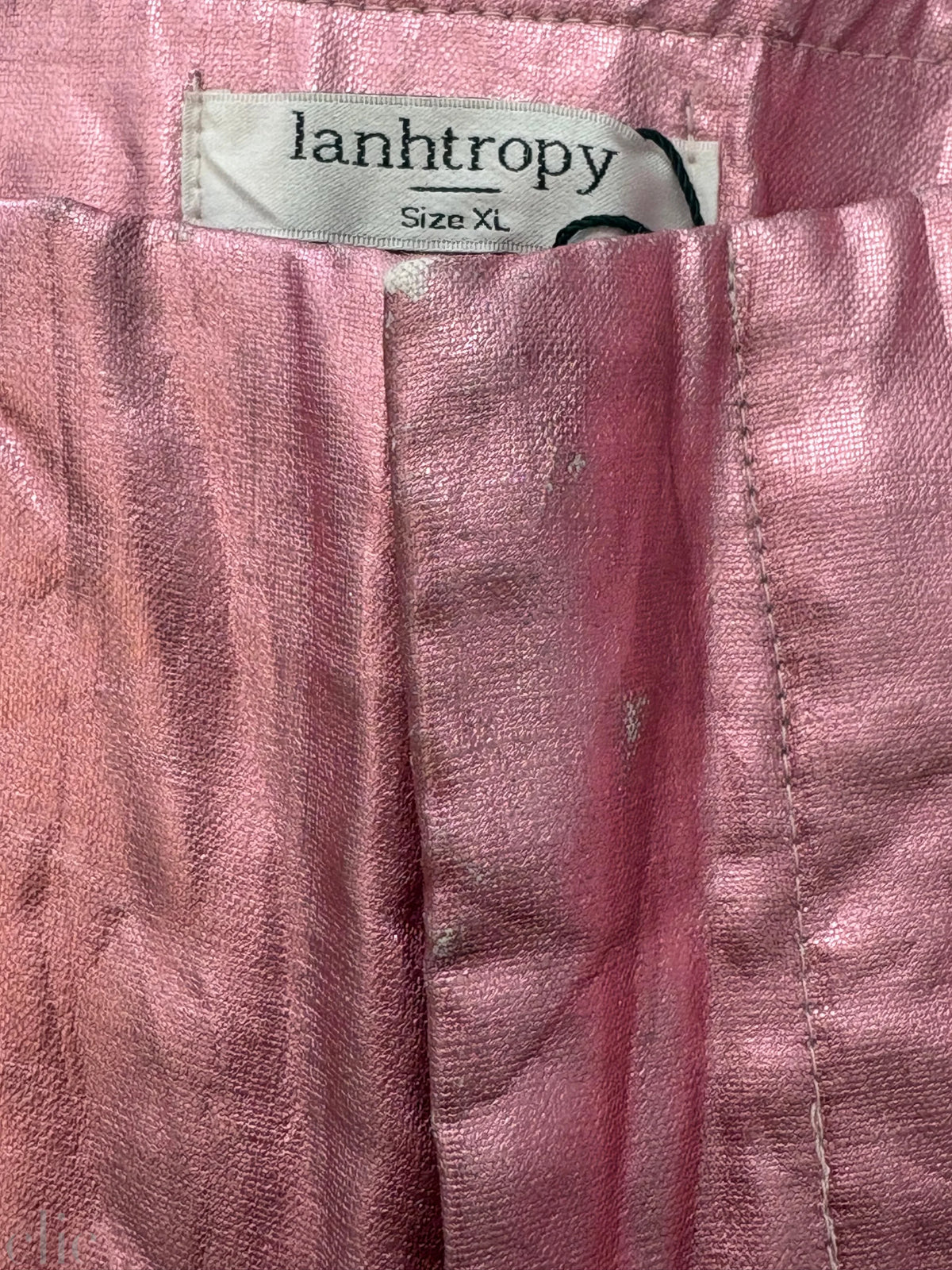Culotte Linen Pant in Metallic Pink, from Lanhtropy - Size XL