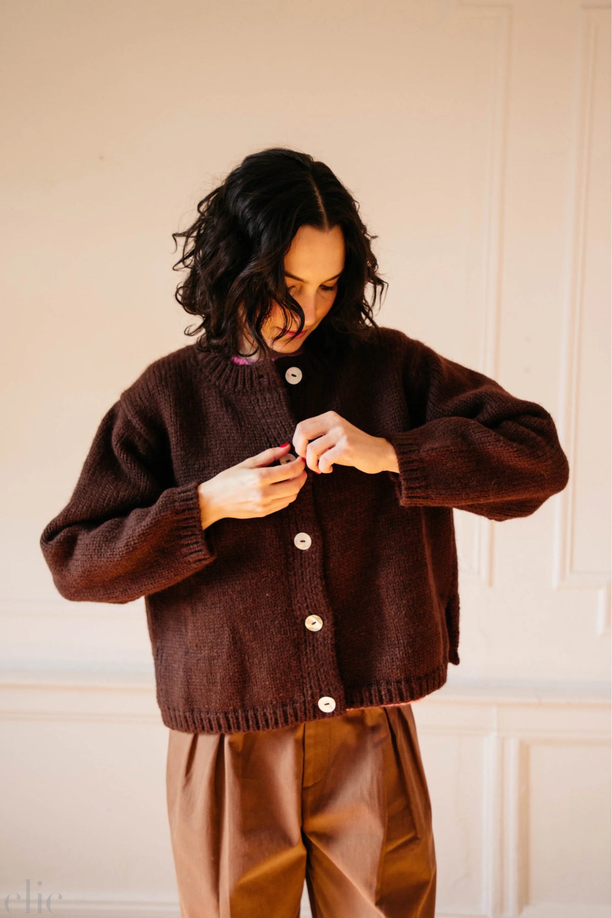 Sheba Cardigan in Chocolate, from Nikki Chasin