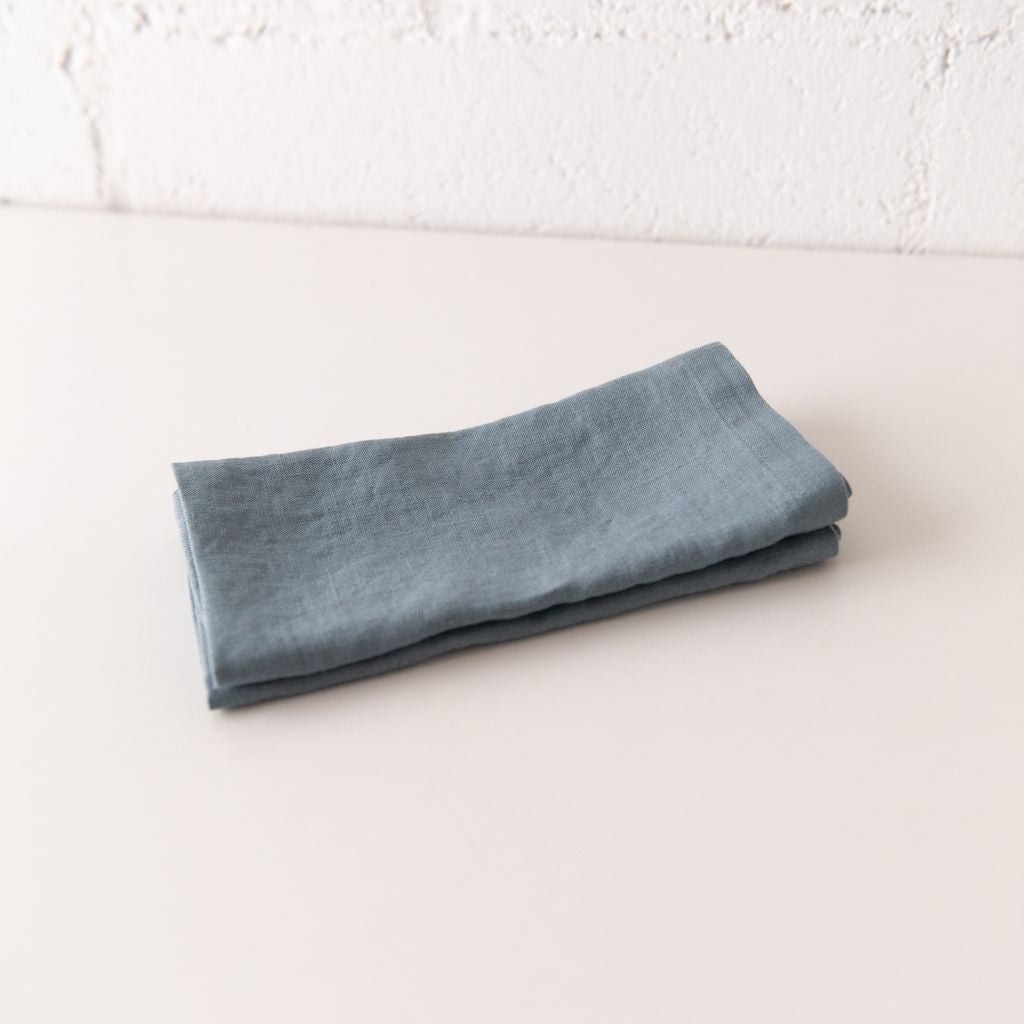 Blue Fog Linen Napkins Set of 2, from Linen Tales