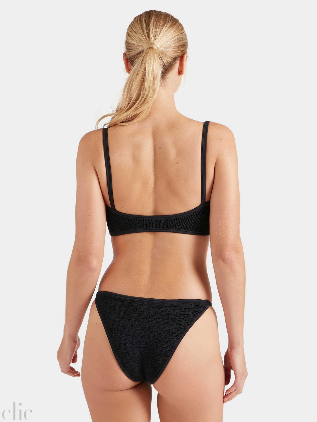 Iris Bikini With Gold Hoops in Black, from Hunza G