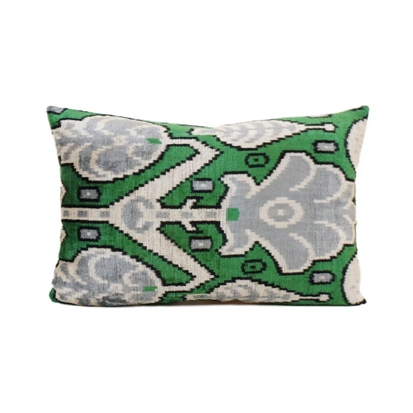 Ikat Silk and Velvet Pillow in Fruit Salad, from MD Home