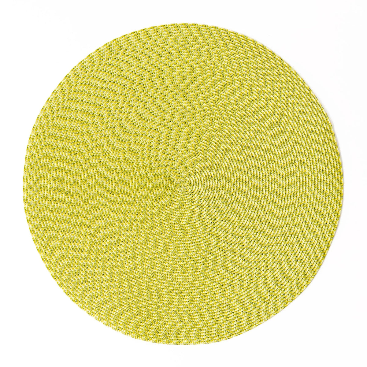Ikat Weave Round Placemat in Citron, Deborah Rhodes