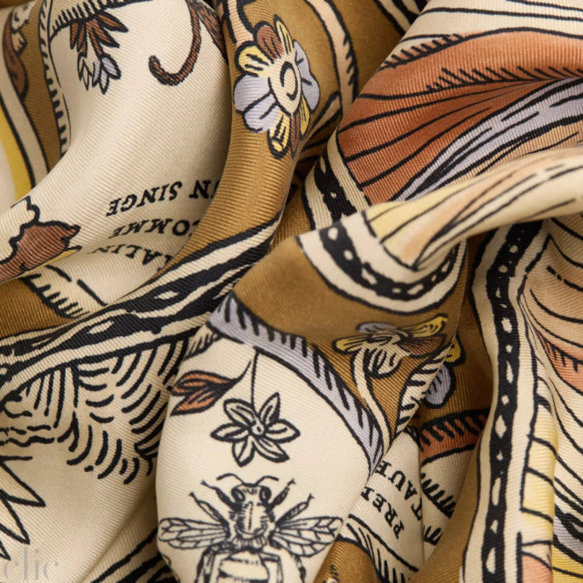 Square Chance Scarf in Golden Brown, from Inoui Editions