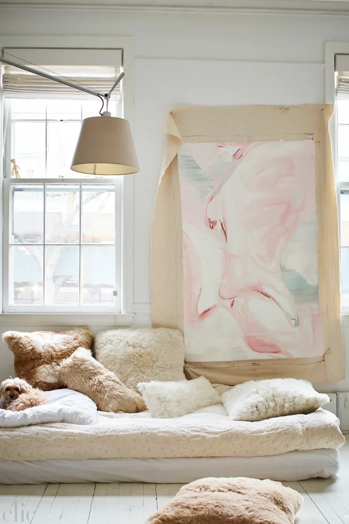 Alpaca Lumbar Pillow in Crema