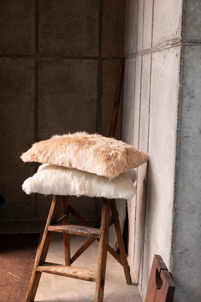 Alpaca Suri Lumbar Champagne Pillow, from Intiearth