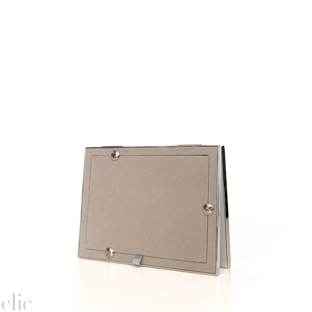 Double Enamel Frame in White and Silver