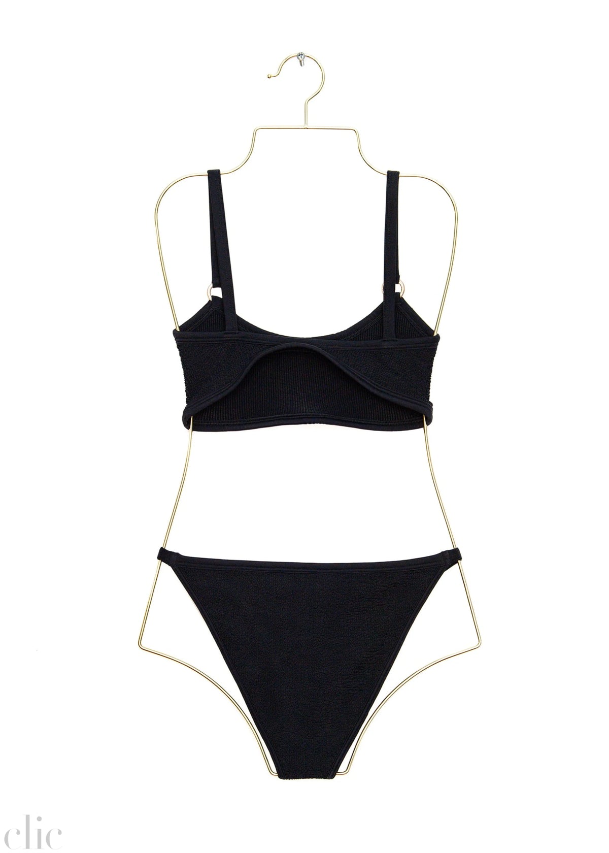 Iris Bikini With Gold Hoops in Black, from Hunza G