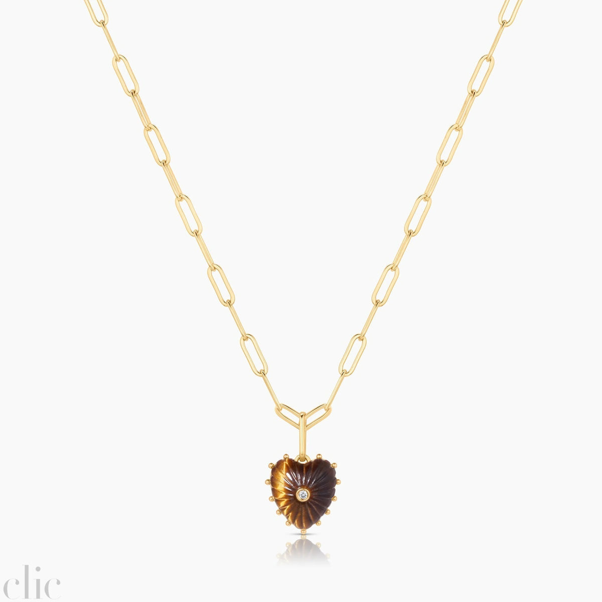 Isabel Heart Necklace in Tiger’s Eye, from Thatch