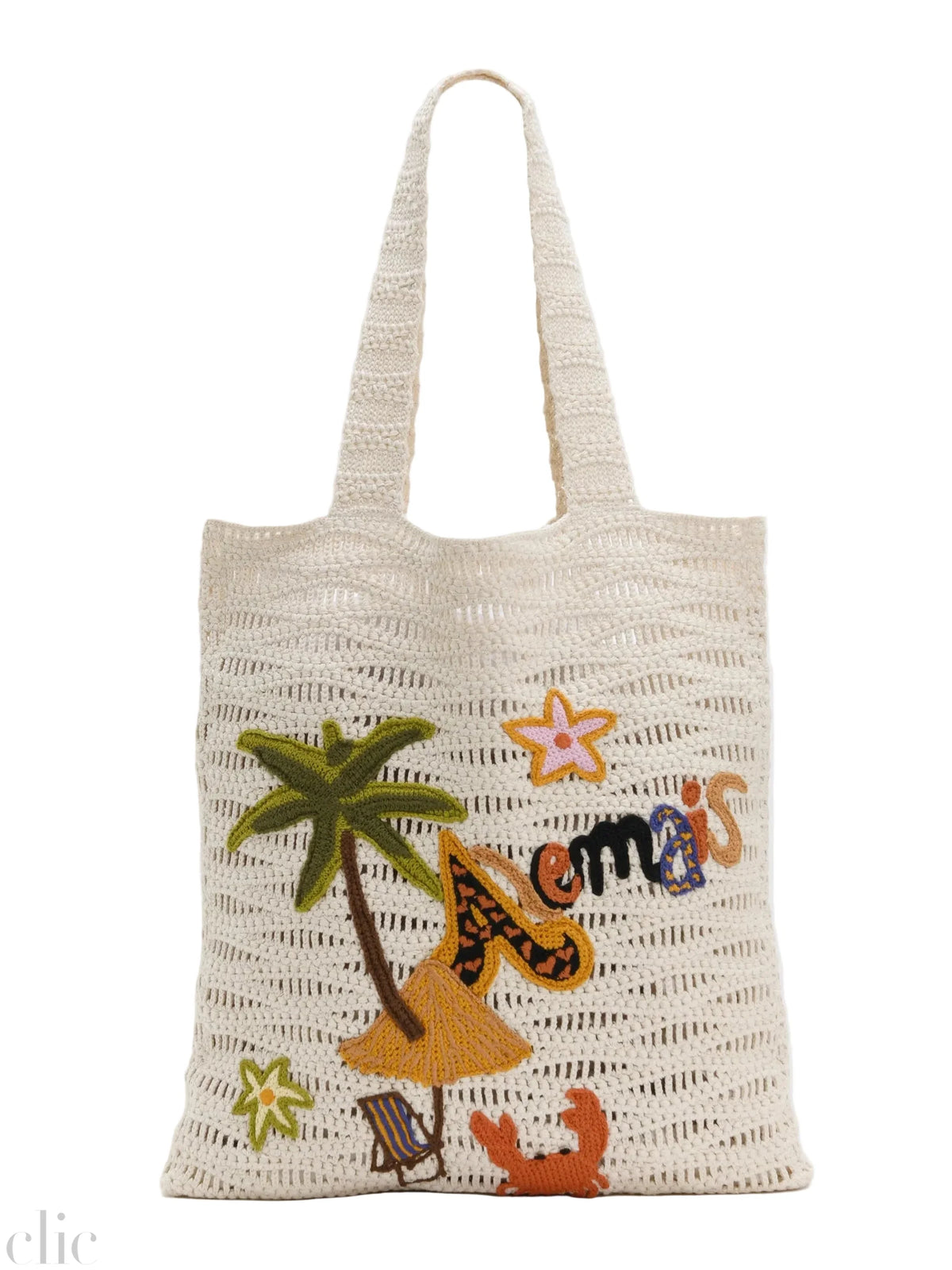 Island Cove Crochet Tote in Cream, from Alemais