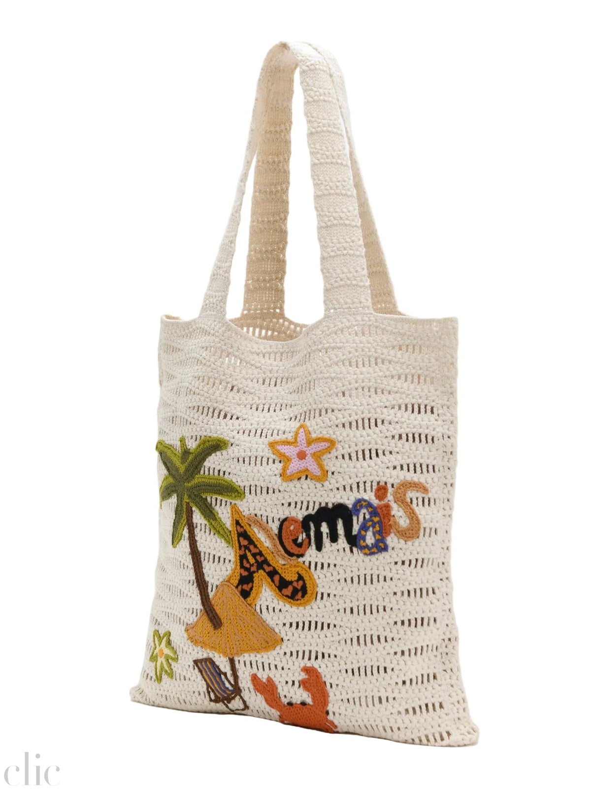 Island Cove Crochet Tote in Cream, from Alemais