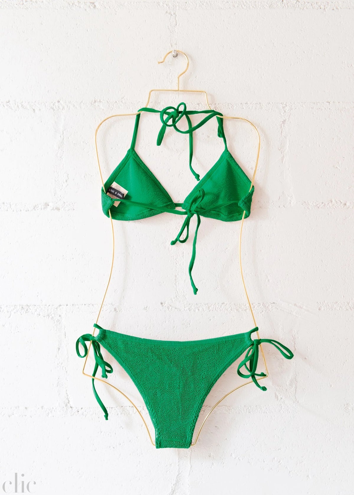 Jamaica Triangle Bikini Top in Jade Green, from Love & Bikinis