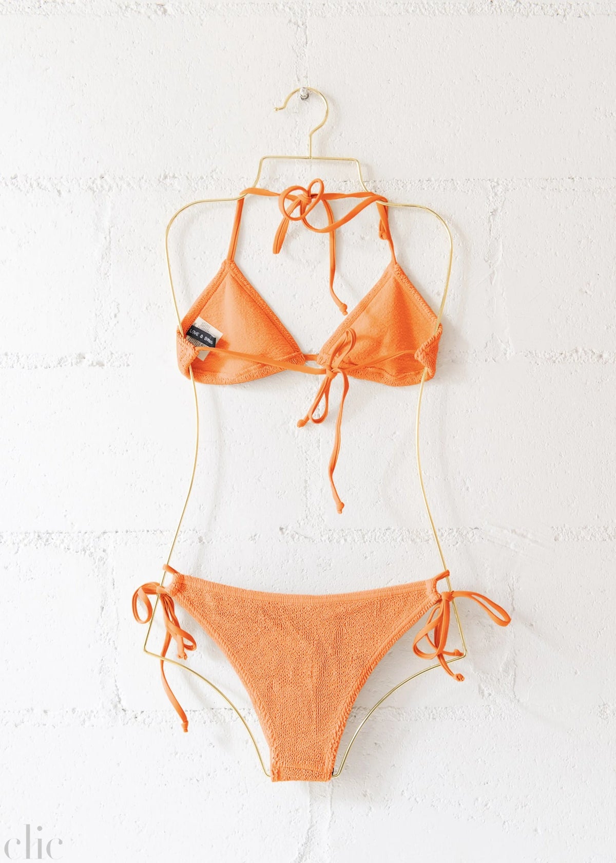 Jamaica Triangle Bikini Top in Tangerine, from Love & Bikinis