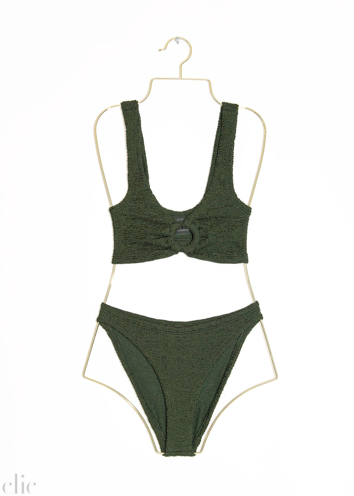 Julia Bikini in Metallic Khaki, from Hunza G