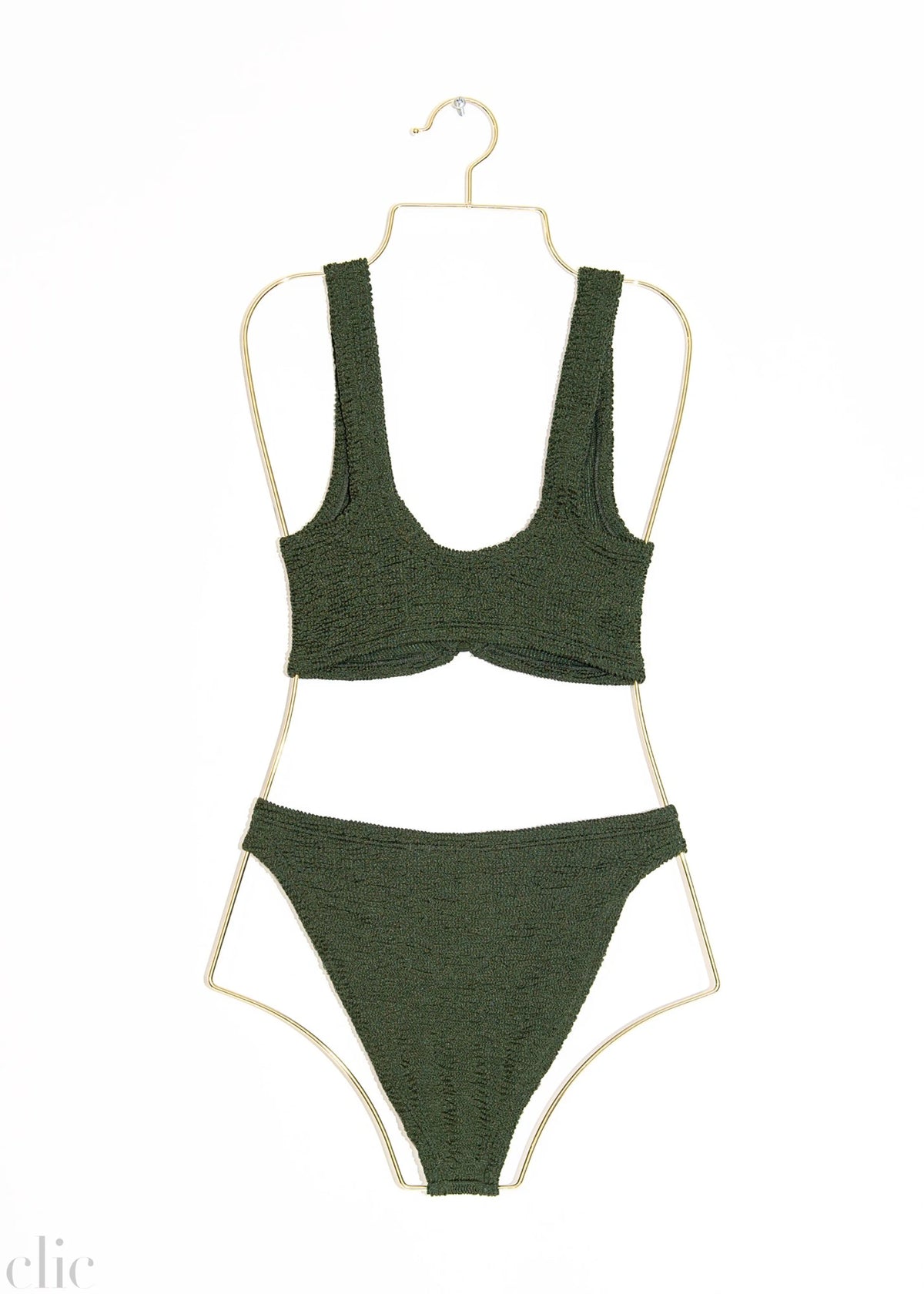 Julia Bikini in Metallic Khaki, from Hunza G