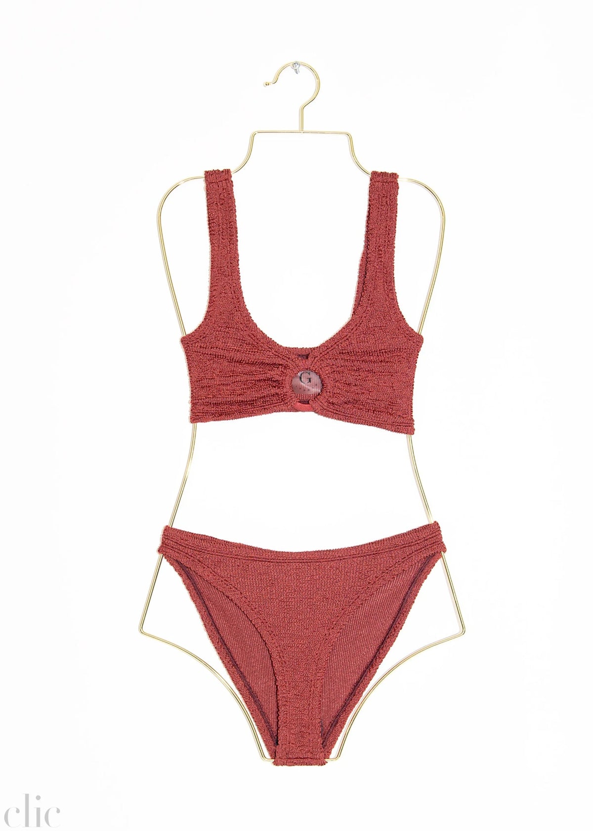 Julia Bikini in Metallic Rosewood, from Hunza G
