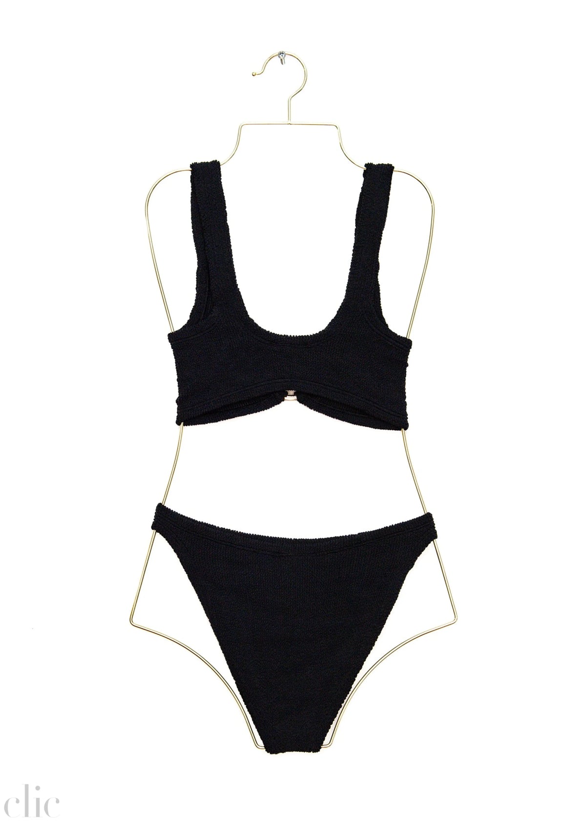 Julia Bikini With Gold Hoop in Black, from Hunza G