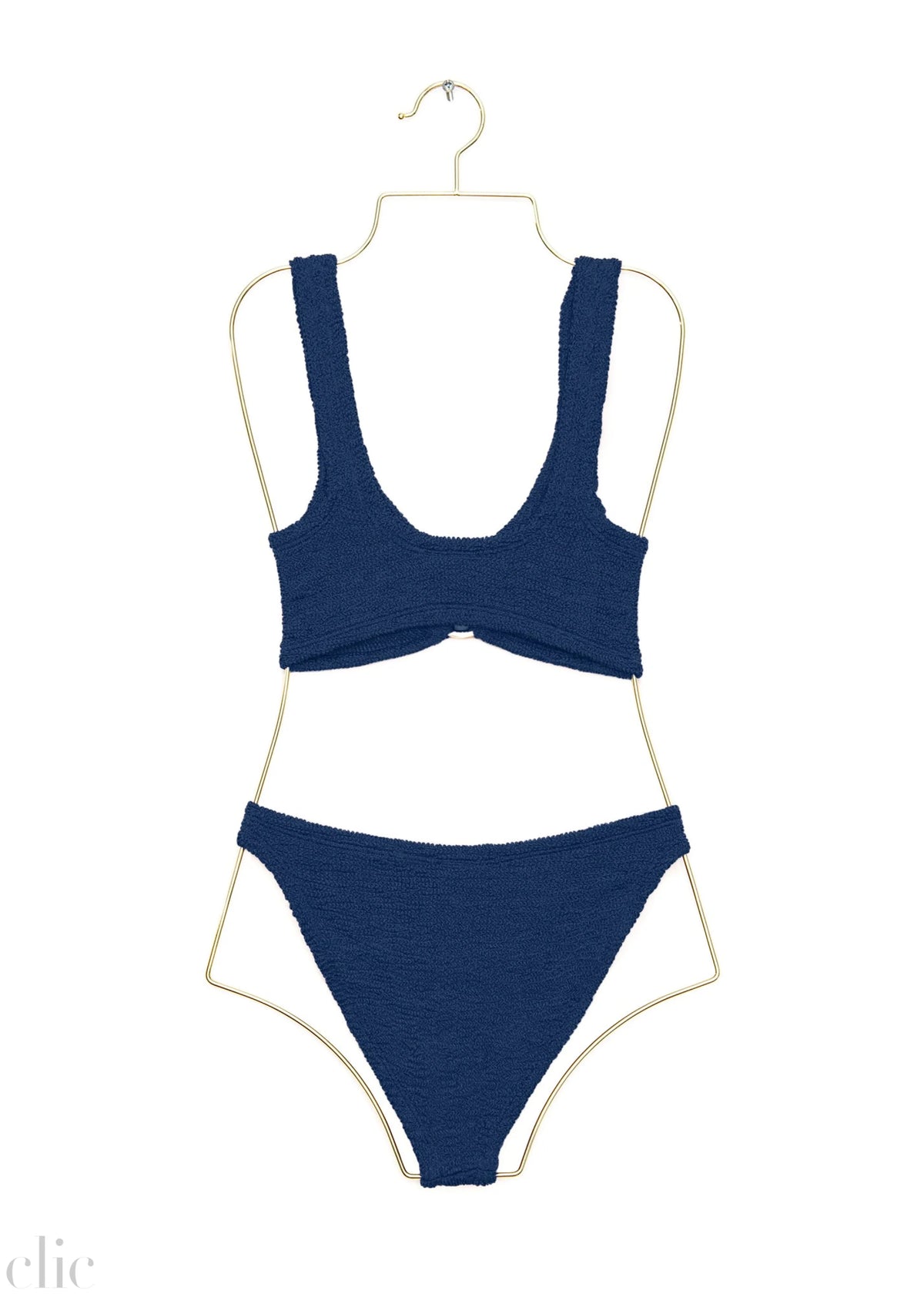 Julia Bikini With Gold Hoop in Navy, from Hunza G