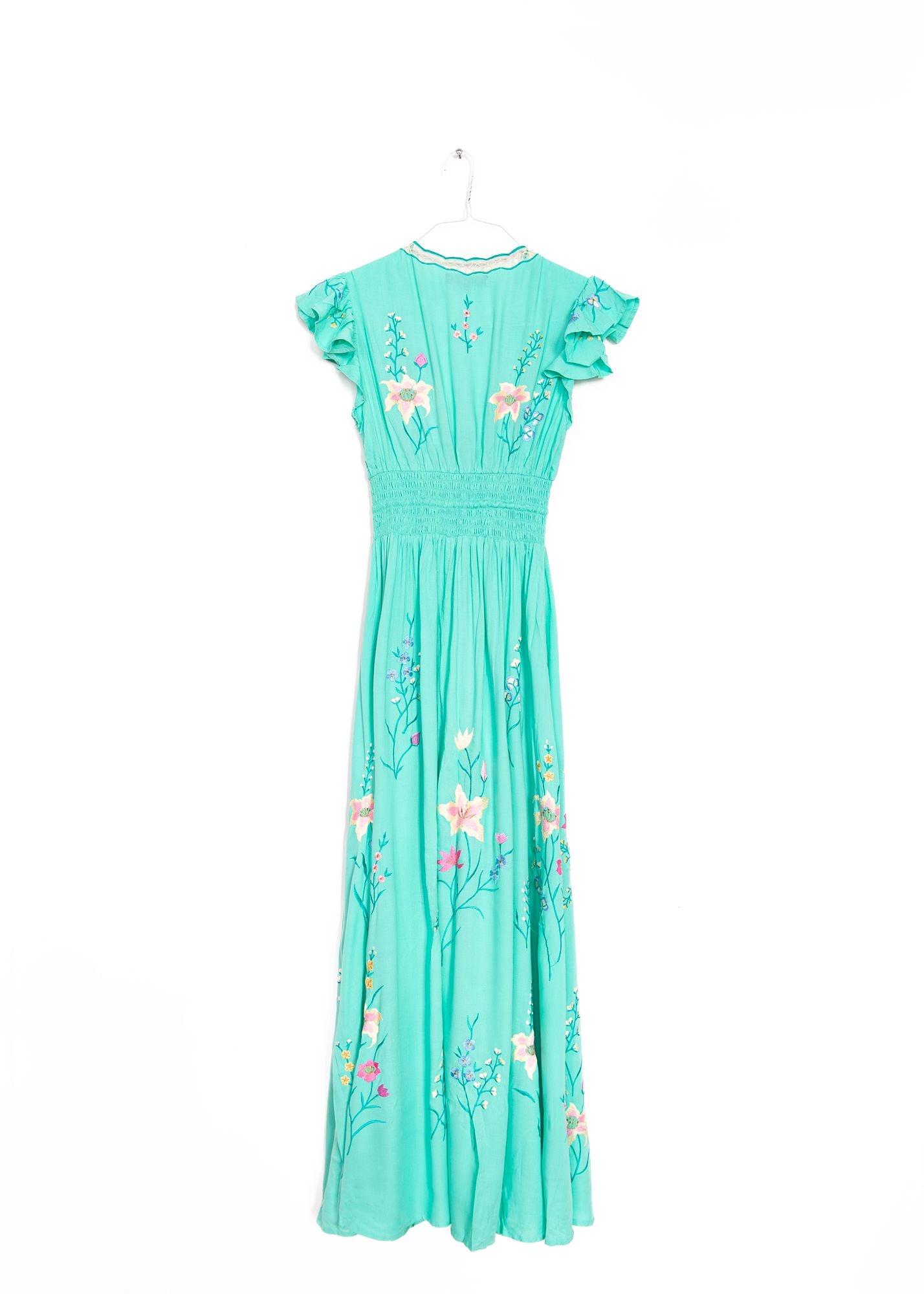 Flores Gown in Aqua Green, from Zaimara