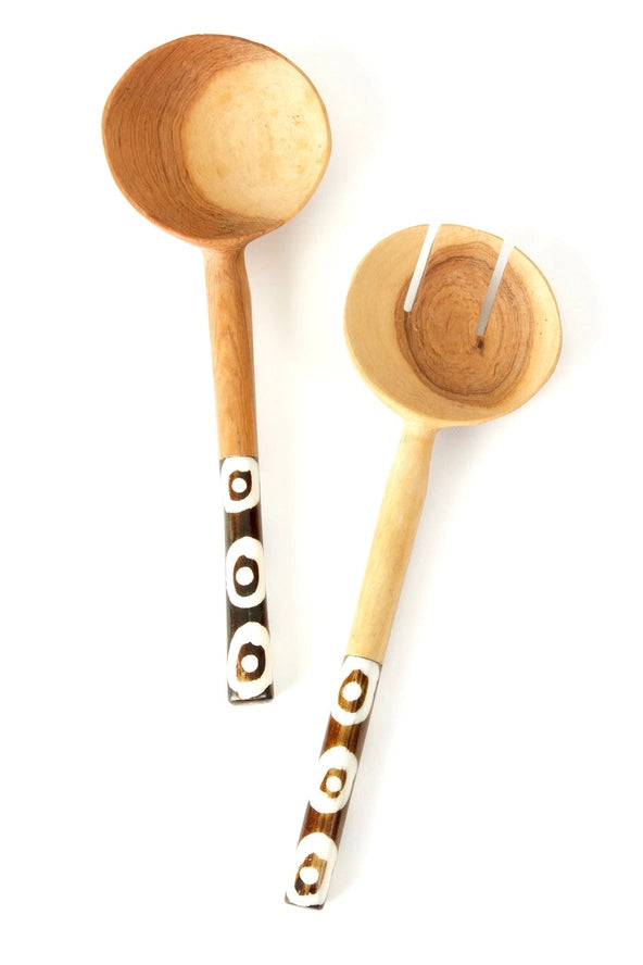 Kenyan Petite Olivewoood Salad Set, from Swahili Aferican Modern