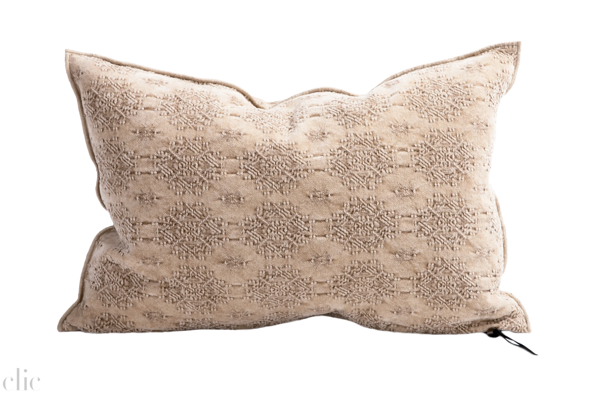Kilim Jacquard Pillow 16x24 in Nude, from Maison De Vacances