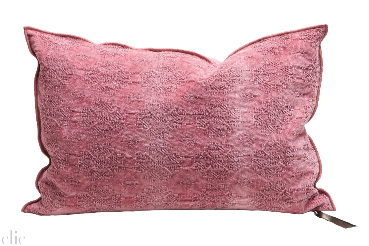 Kilim Jacquard Pillow 16x24 in Rose The, from Maison De Vacances