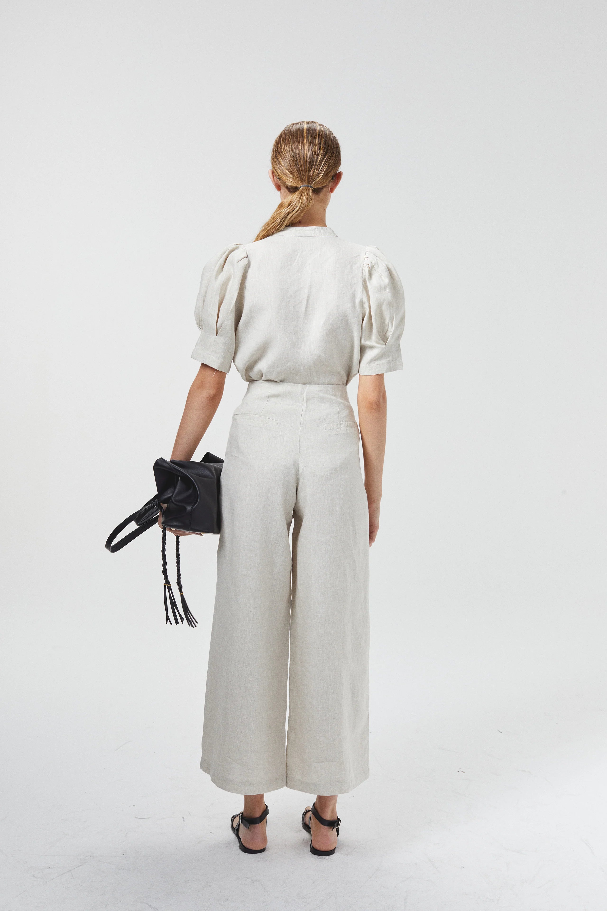 Culotte Linen Pant in Natural, from Lanhtropy
