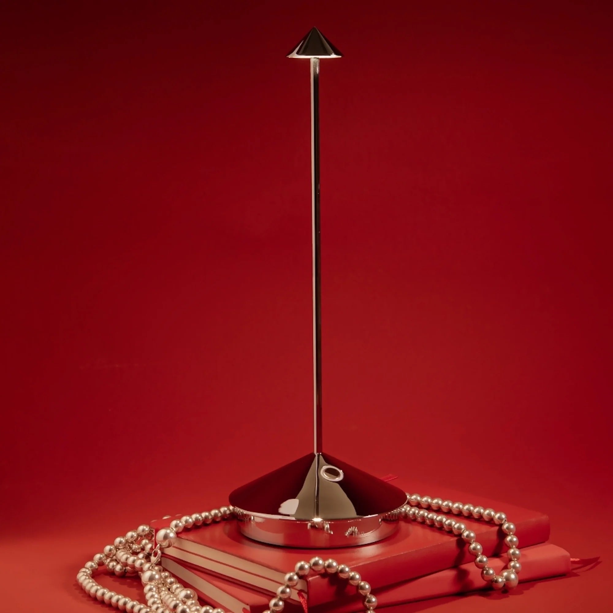 Glossy Pina Pro Lamp in Chrome, from Zafferano