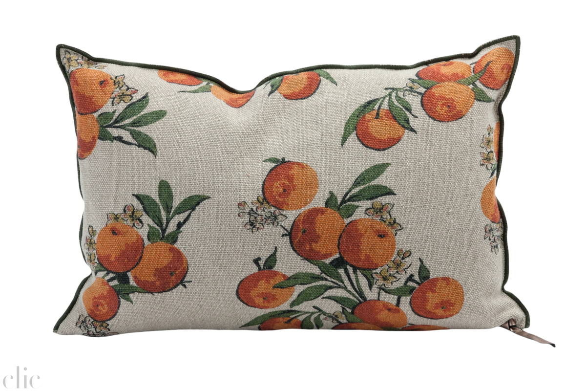 Wabi Sabi Linen 16x24 in Les Oranges, from Maison de Vacances