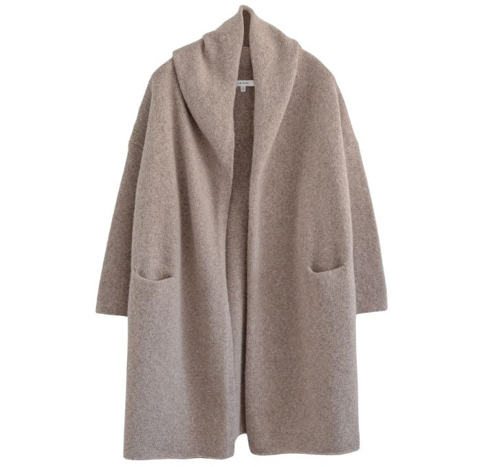 Otono Cardigan Coat in Taupe, from La Tierra