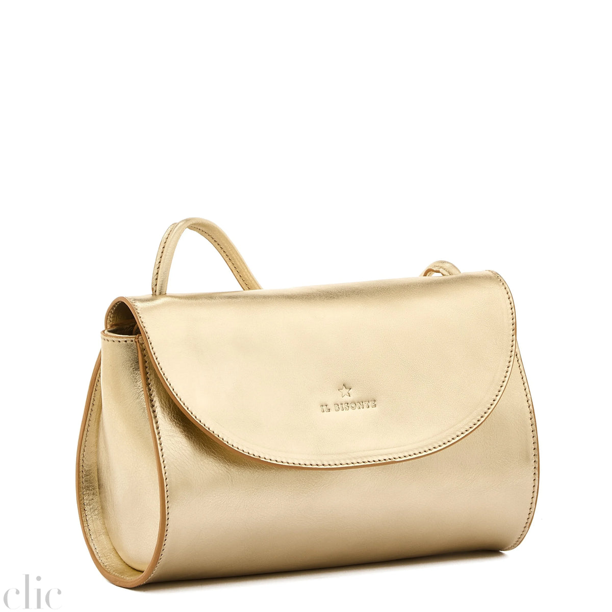 Linea 1978 Crossbody bag in Metallic Platinum, from IL Bisonte