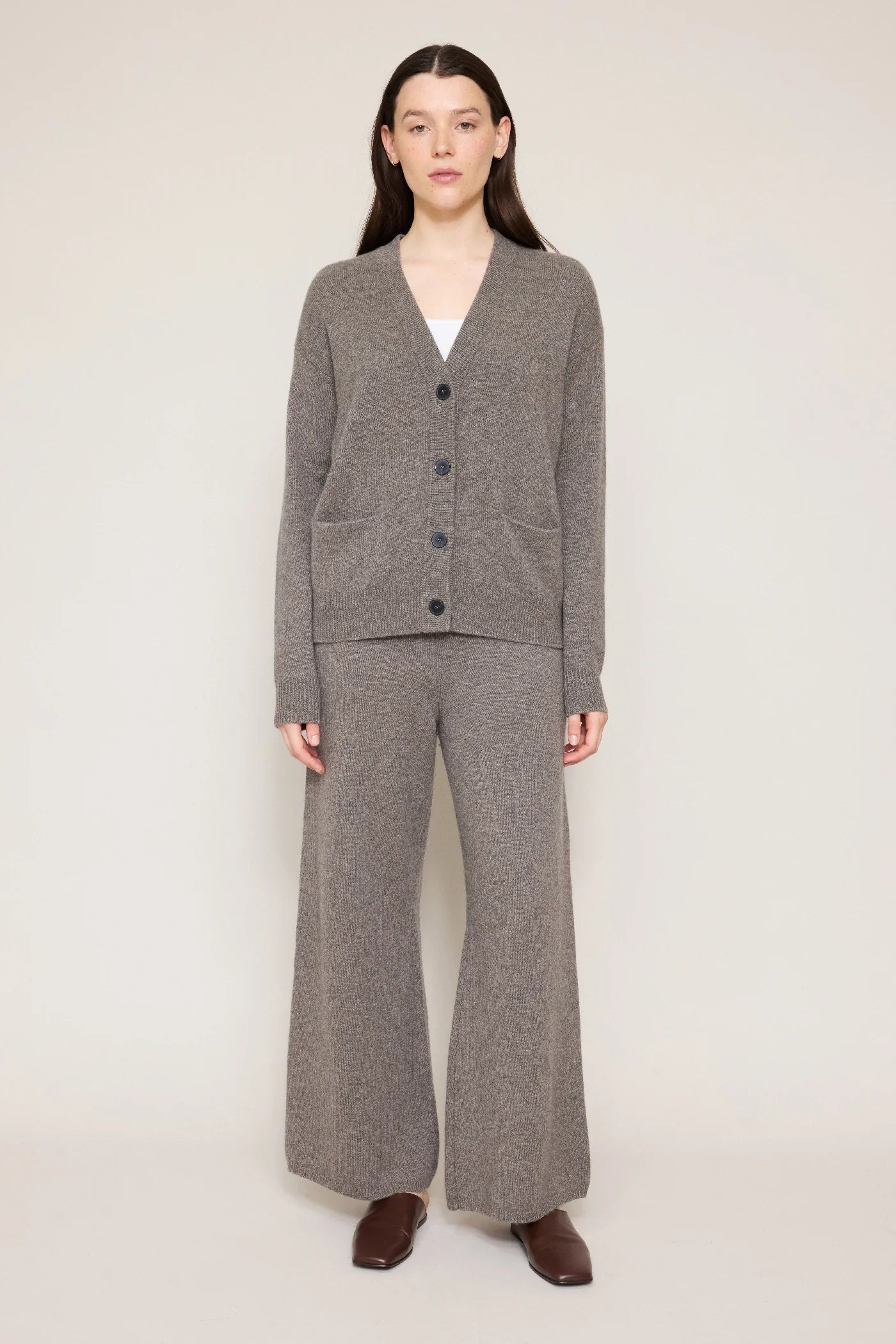 Ribbed Cardigan Cashmere in Otter, from Organic by John Patrick