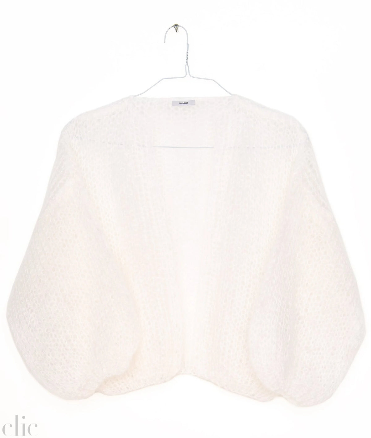 Light Mohair Bomber Cardigan in White, from Maiami