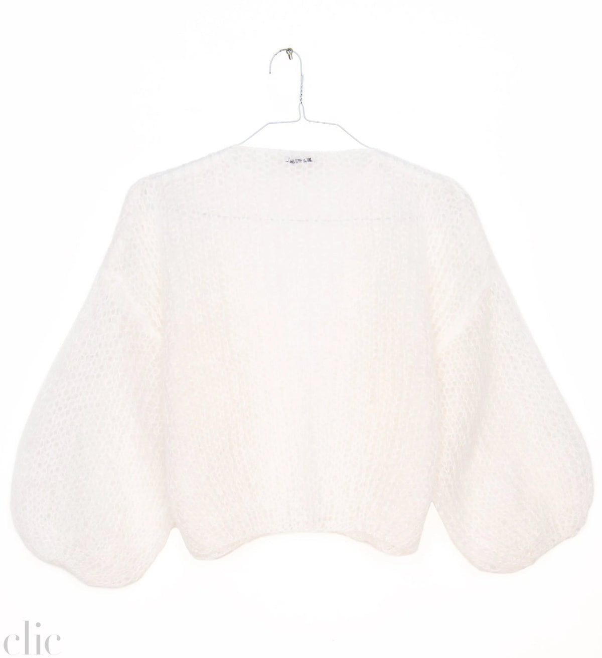 Light Mohair Bomber Cardigan in White, from Maiami