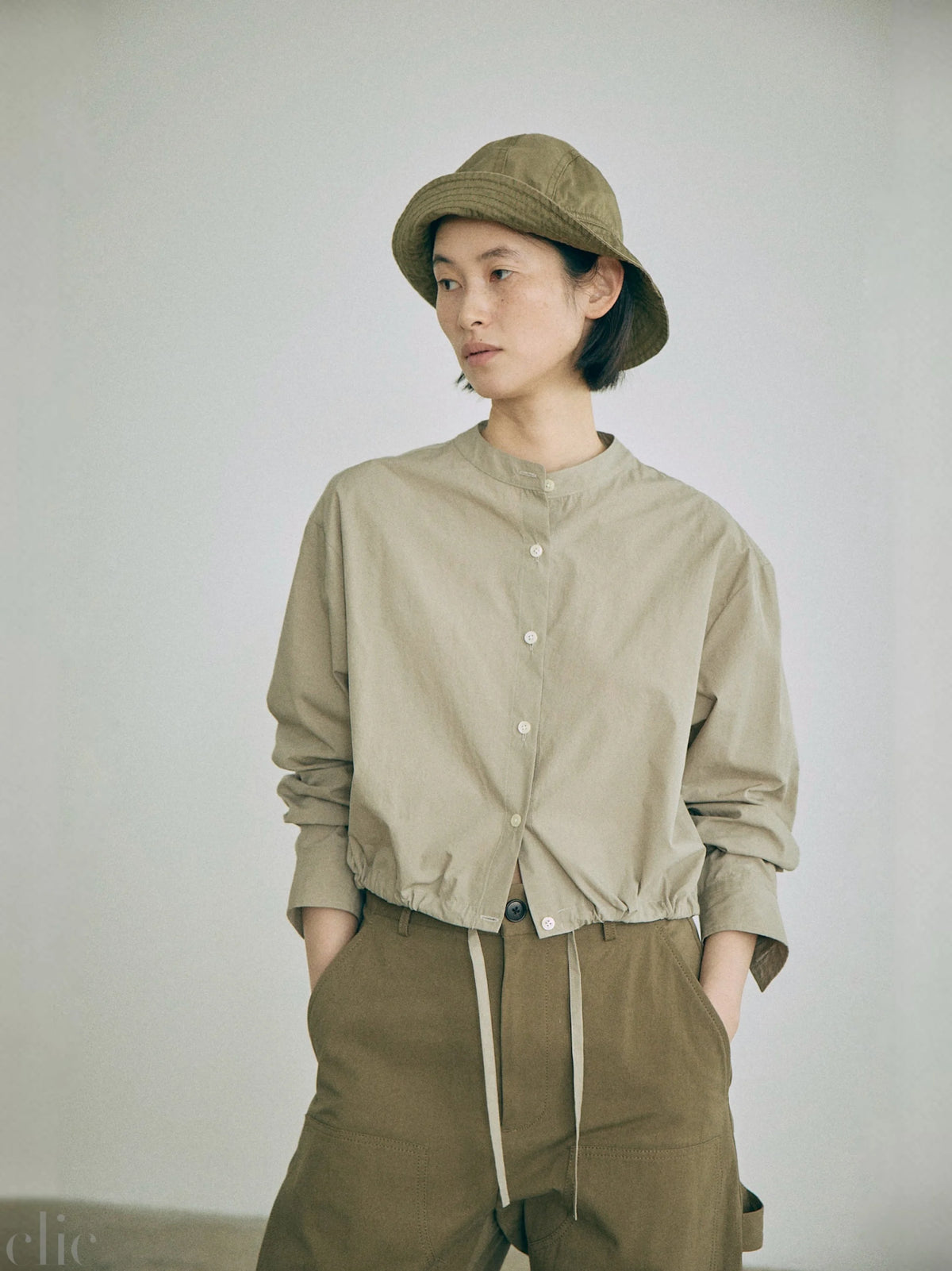 Lucy Woven Top in Beige, from Nicholson & Nicholson