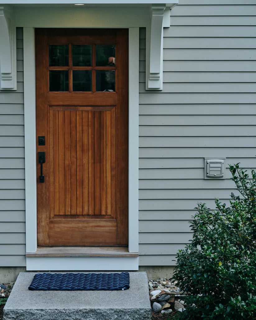 Extra Large Triple Weave Doormat in Navy and Glacier, from The Rope Co.