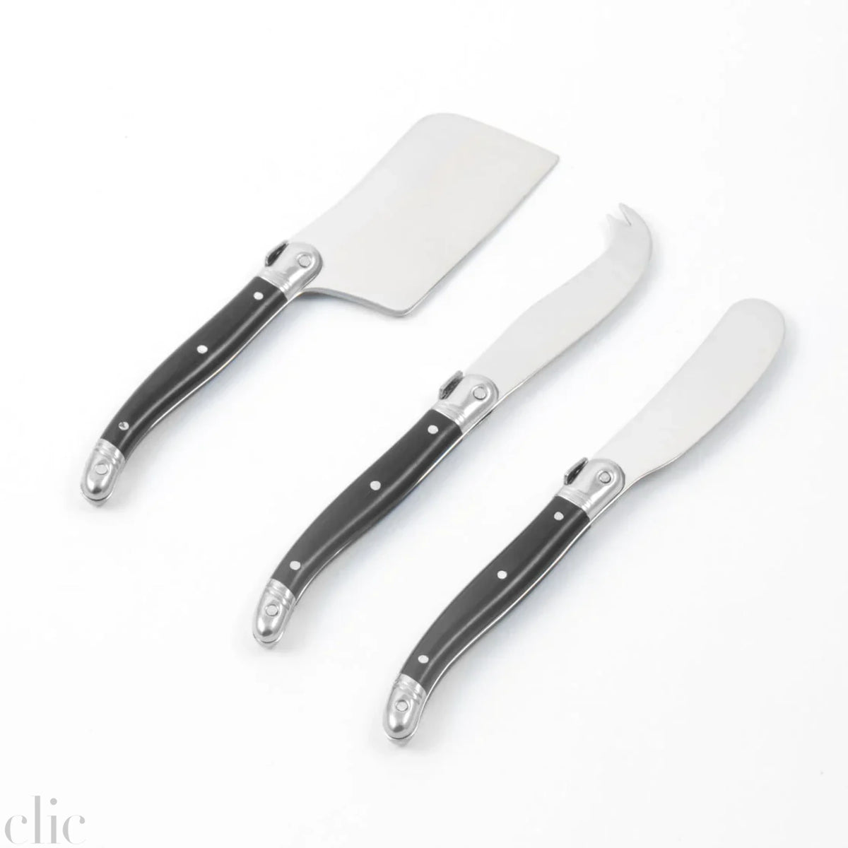 Laguiole 3 Piece Mini Cheese Set in Black
