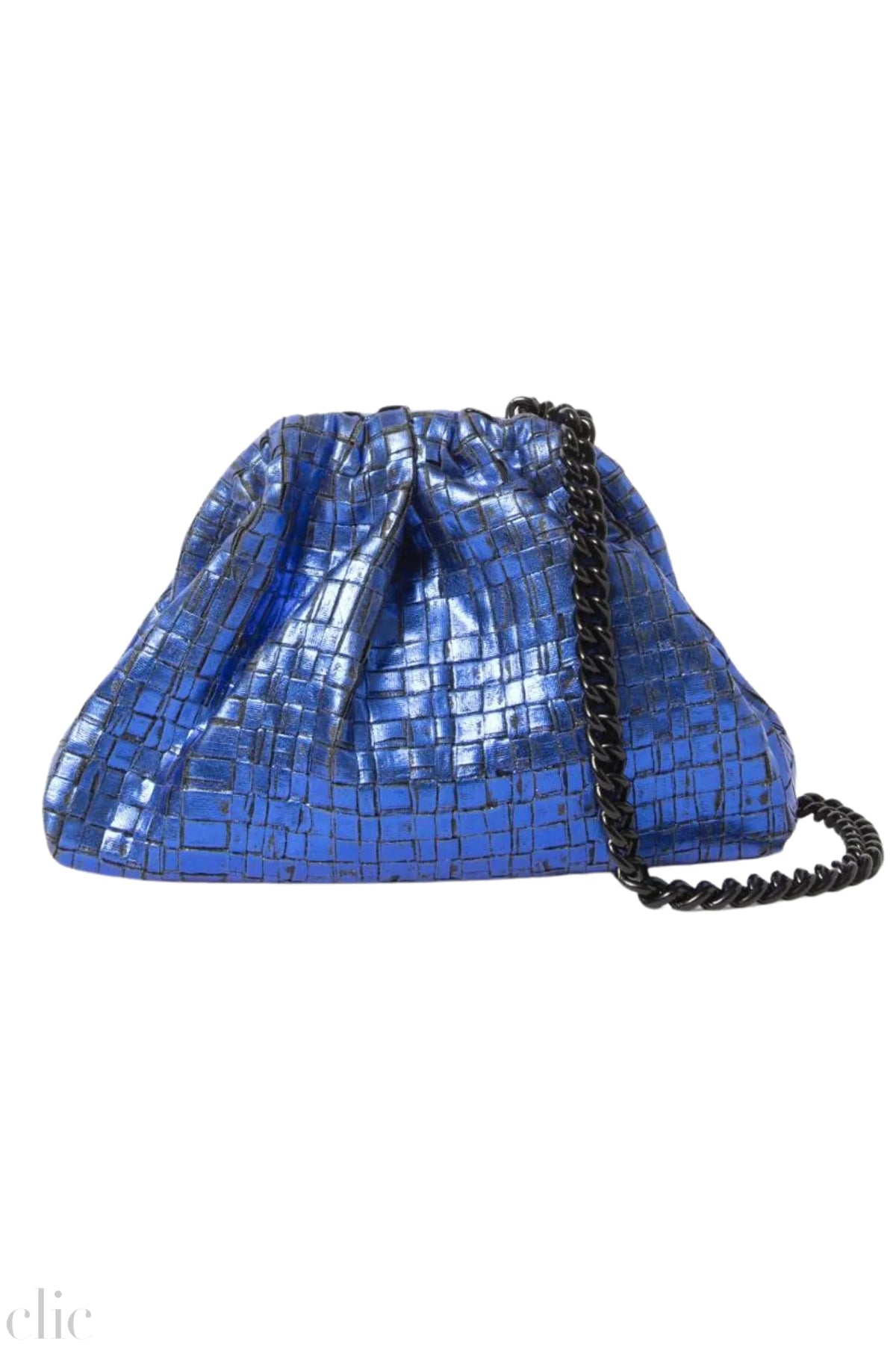 Laminated Mini Game Bag in Cobalto, from Maria La Rosa