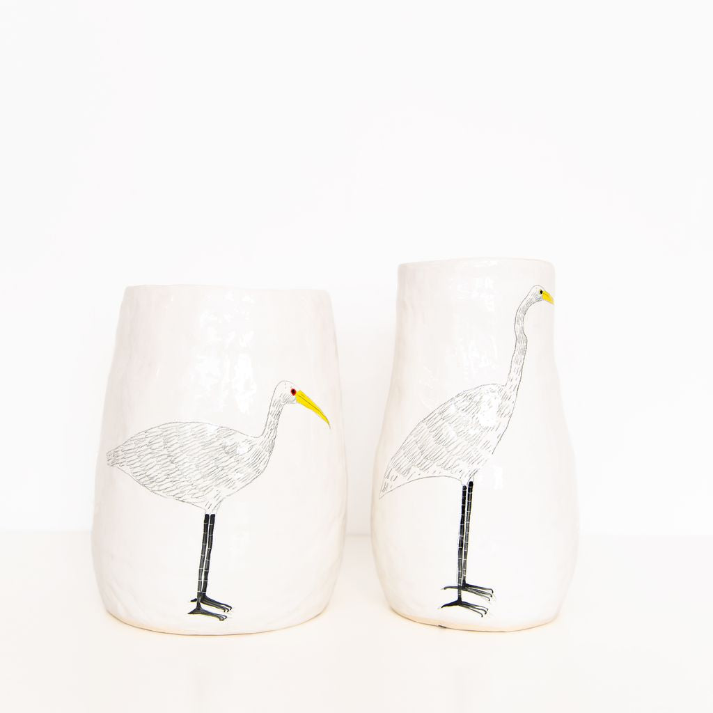 Large Bird Vase in White, from Gemma Orkin