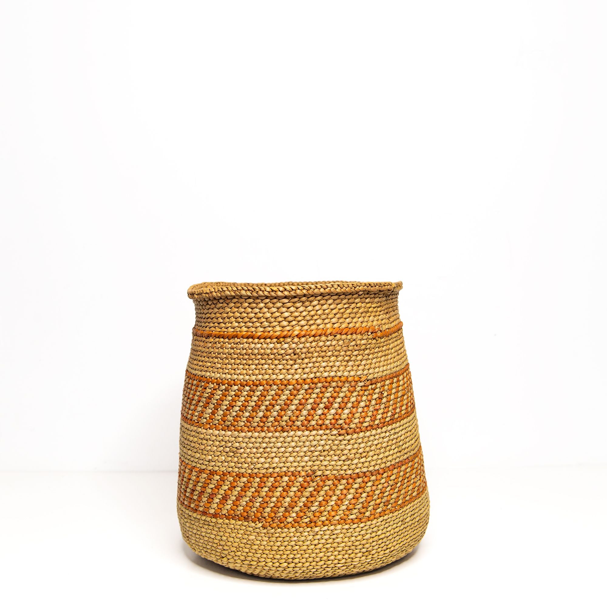 Large Iringa Basket in Aburn Stripe