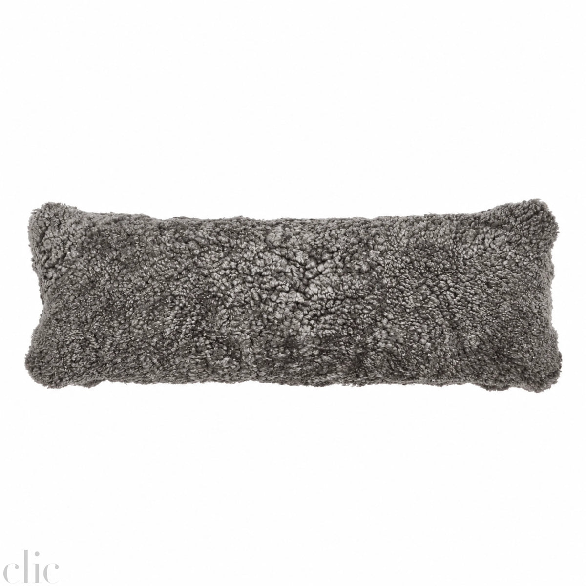 Double Sided Curly Sheepskin Cushion 36" x 14" in Graphite