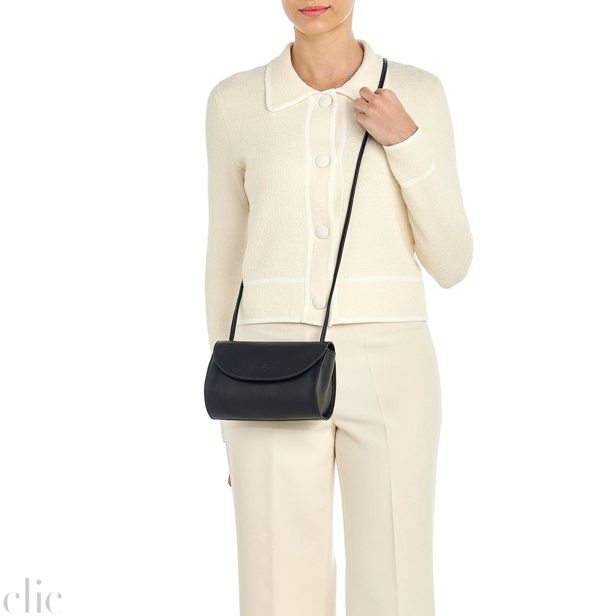 Linea 1978 Crossbody bag in Black Leather, from IL Bisonte
