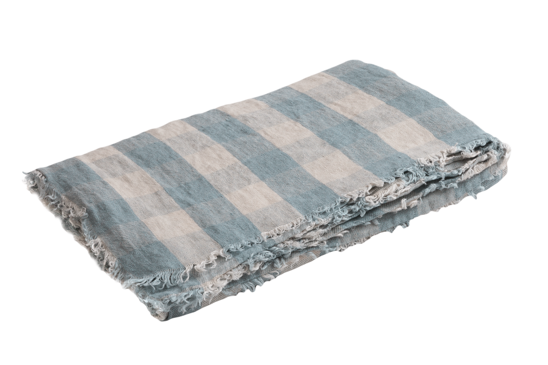 Linen Vichy Throw in Nuage, from Maison de Vacances